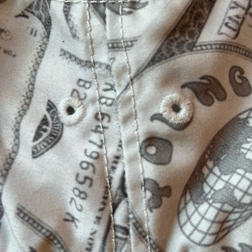 3/25$ YOUNG MONEY Summer Hat, Embroidered Logo, White & Gray Small, Diam. 7 in. - Picture 4 of 5